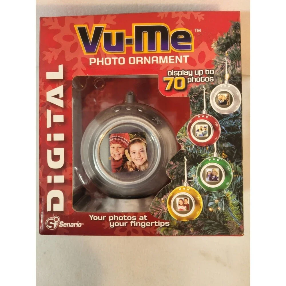 Vu-Me Photo Ornament Display Up To 70 Pics 1.5' LCD Screen USB Cable